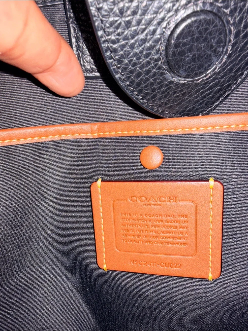 Coach Black Pebbled Leather Tote with Gold Accent